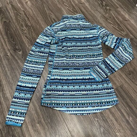 NIKE RUNNING DRI-FIT WOMENS BLUE LONG SLEEVE 1/4 ZIP SHIRT SIZE Small - Picture 3 of 4